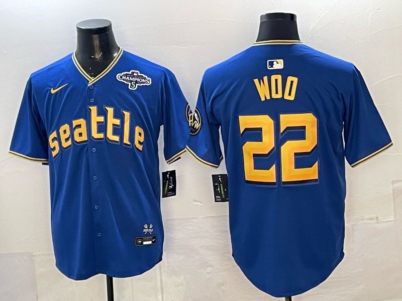 Men 2026 Seattle Mariners #22 Woo Blue City Edition Nike MLB Jersey 06->seattle mariners->MLB Jersey